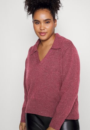 NMIAN V NECK KNIT - Jumper - windsor wine