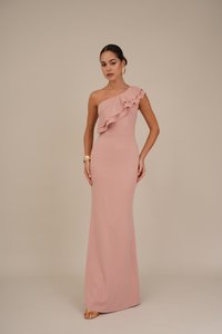 WAL G. JOLAN RUFFLE MAXI - Jerseykjole - blush pink