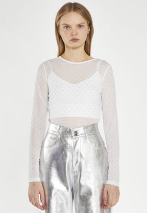 LONG SLEEVE - Body - white rhinestone mesh