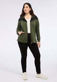 Fiorella Rubino Felpa con zip - verde militare