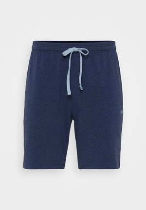 Marineblauwe katoenen shorts met een trekkoord in de taille, voorzien van een subtiele logodetail op de zijkant, een gladde textuur en een relaxte pasvorm.