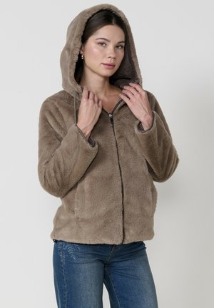 REVERSIBLE ACOLCHADA CON CAPUCHA - Chaqueta de invierno - brown