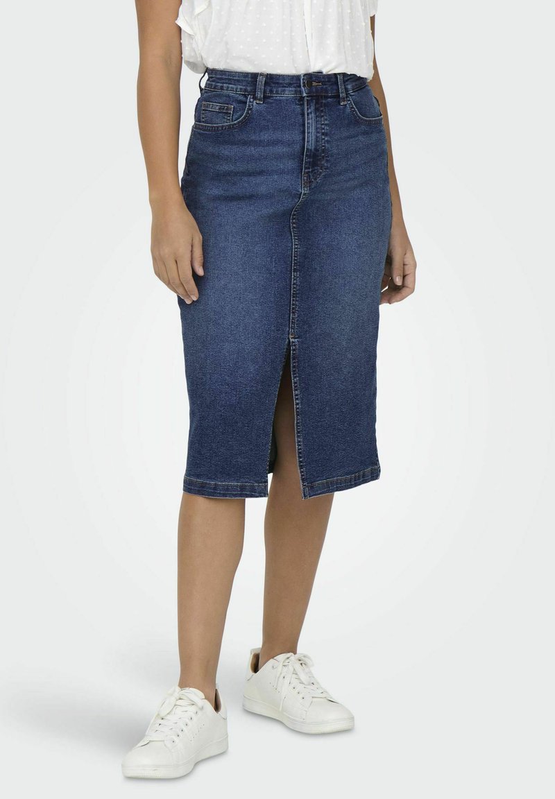 JDY Falda de tubo - dark blue denim