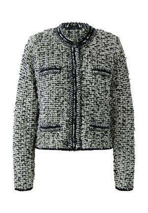 Oui, Strickjacke - black offwhite