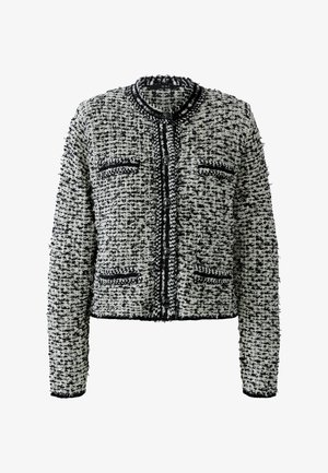 Oui, Strickjacke - black offwhite