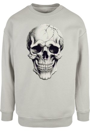 Merchcode, HALLOWEEN - SKULL CREWNECK - Pusa - lightasphalt