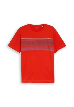 TOM TAILOR, TOM TAILOR T-SHIRT T-SHIRT MIT PRINT AUF DER BRUST - T-Shirt print - orange red