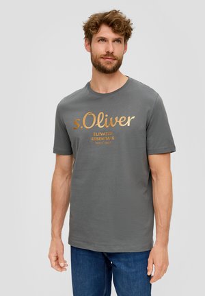 MIT GROSSEM LABEL - T-Shirt print - grau meliert