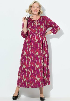 Ulla Popken, ABSTRACT PRINT EMPIRE KNIT A-LINE POCKET DRESS - Hverdagskjole - black