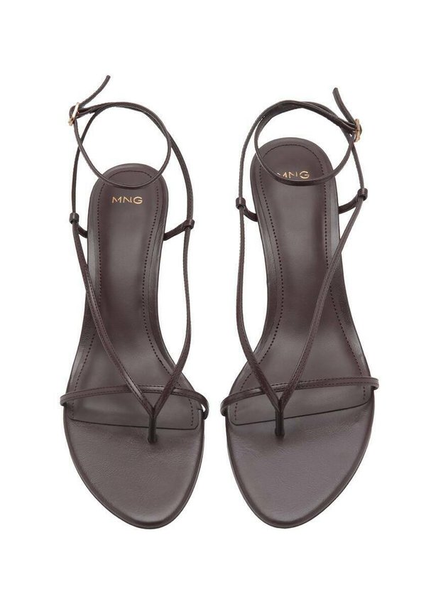 WITH THIN  - T-bar sandals - chocolate2