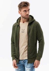 Ombre Mikina na zip - olive green