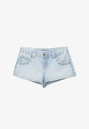 Stradivarius, STUDDED STAR SHORTS - Jeans Shorts - mottled royal blue