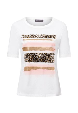Print T-shirt - weiß aprikot