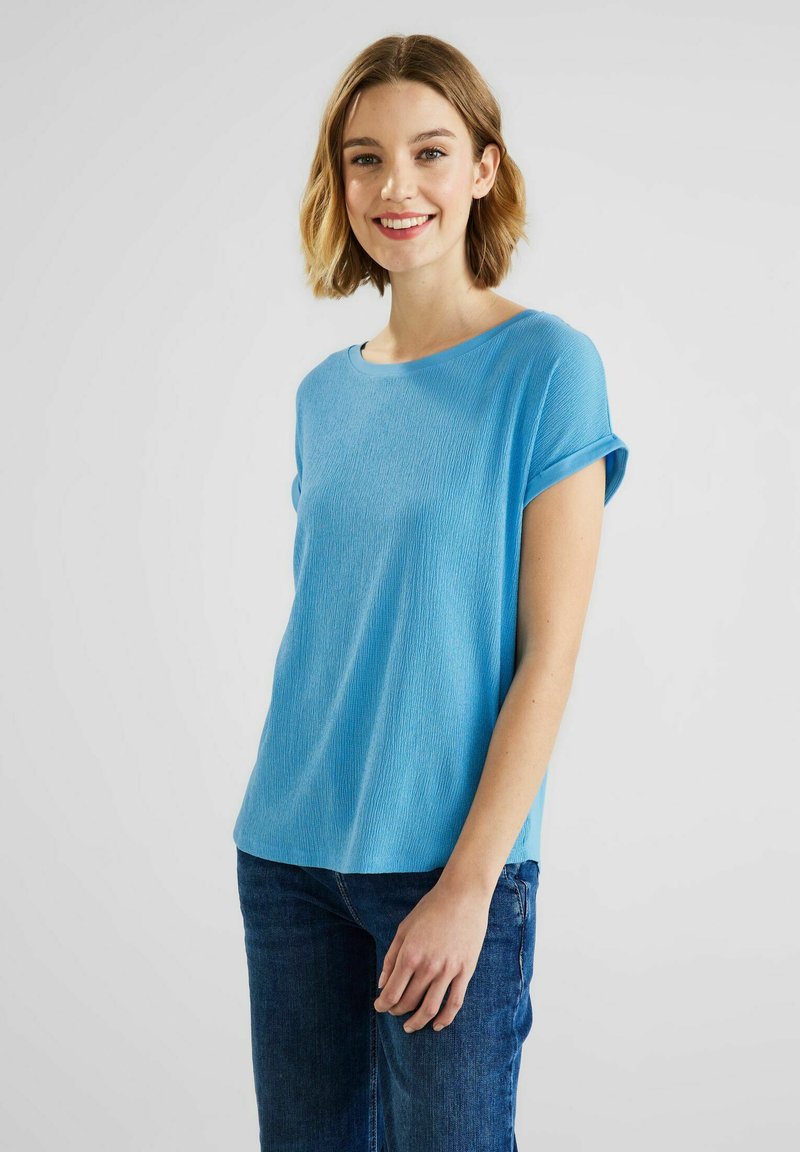 Street One T-shirt Tinta Unita Donna - Modello Palmira Con Scollo A V Arrotondato, Maniche Corte