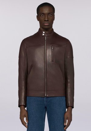 BIKER IN IMBOTTITO - Lederjacke - brown aosta
