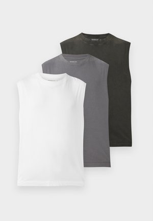Abercrombie & Fitch, MUSCLE TANK 3 PACK - Top - light grey/dark grey