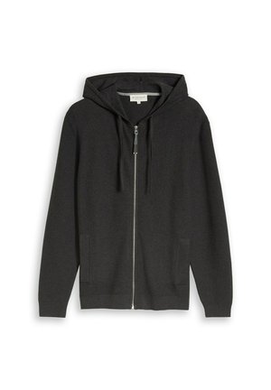 TOM TAILOR, STRUCTURED HOOD JACKET KNIT - Vest - black grey melange
