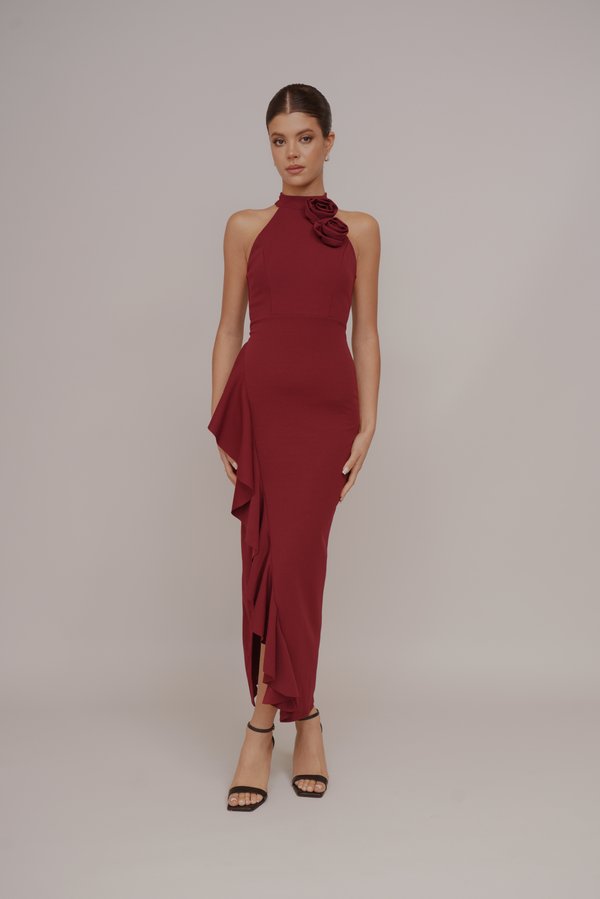 ALLIE ROSE RUFFLE DRESS - Cocktail dress / Party dress - berry wine