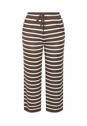Yours Clothing, PLUS SIZE WIDE LEG TROUSERS - Pantalon classique - brown