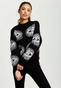 Liquorish EYE PATTERN - Jumper - black