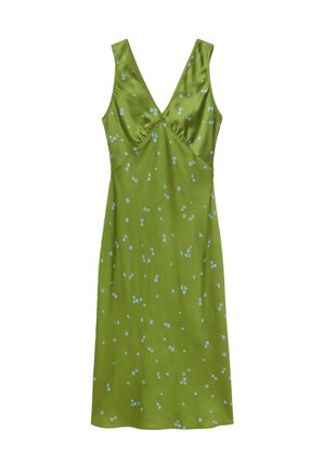 & OTHER STORIES, & OTHER STORIES V-NECK SLIP MIDI DRESS - Jurk - green blue
