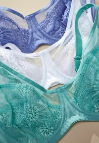 Next 3 PACK - Kaarituelliset rintaliivit - blue green white