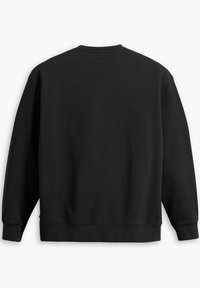 Zwarte sweatshirt met ronde halslijn, verlaagde schouders, geribde manchetten en een rechte zoom. Zachte stof zonder zichtbare patronen of hardware-details.