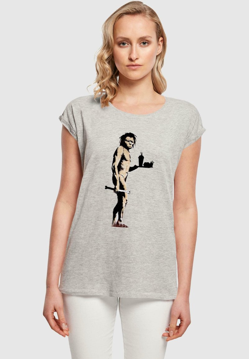 Merchcode FAST FOOD APEMAN   - Triko s potiskem - heather grey