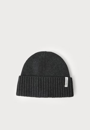 BEANIE WITH FOLD UP - Berretto - night grey melange