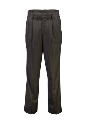Lindbergh, LINDBERGH STRIPED PLEATED WIDE FIT PANTS - Broek - dk grey mel