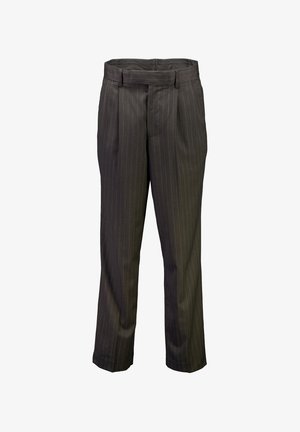 Lindbergh, LINDBERGH STRIPED PLEATED WIDE FIT PANTS - Broek - dk grey mel