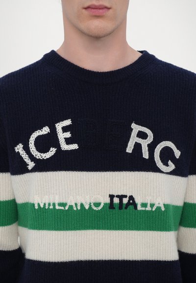 Iceberg MAGLIA GIROCOLLO - Svetrík - white/dark blue