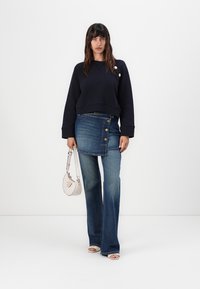 Pinko MARGARINA MAGLIA FELPA CON BOTTONI IN METALLO - Φούτερ - dark blue