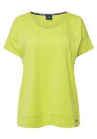 Lima groene T-shirt met korte mouwen, gemaakt van zacht katoen, met een ronde halslijn en een klein logo-detail bij de zoom.