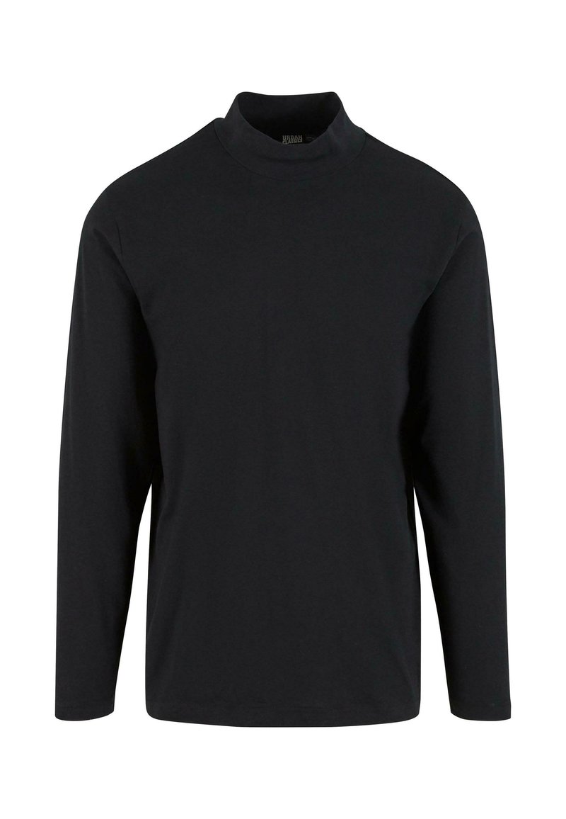 Camiseta Manga Larga Urban Classics - Cuello Henley Con Botones - Gris Marengo/Negro