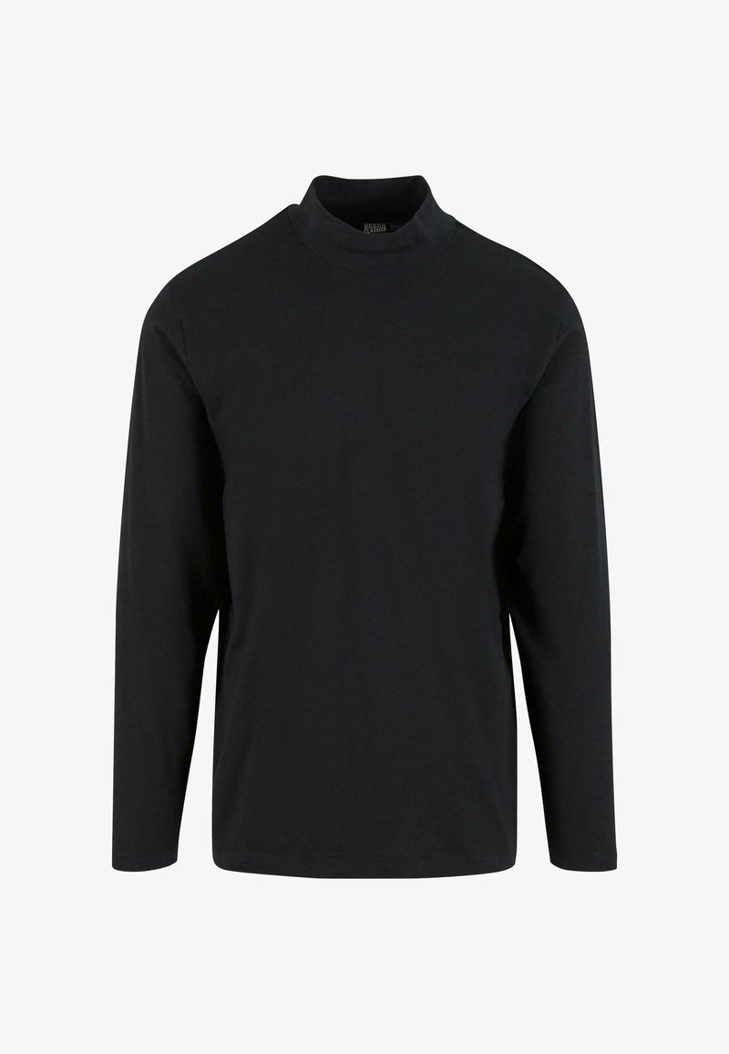Camiseta Manga Larga Urban Classics - Cuello Henley Con Botones - Gris Marengo/Negro