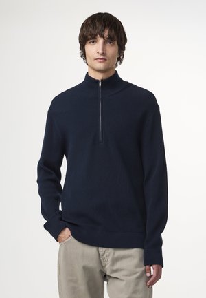 KEVIN ZIP MOCK - Pullover - navy blue