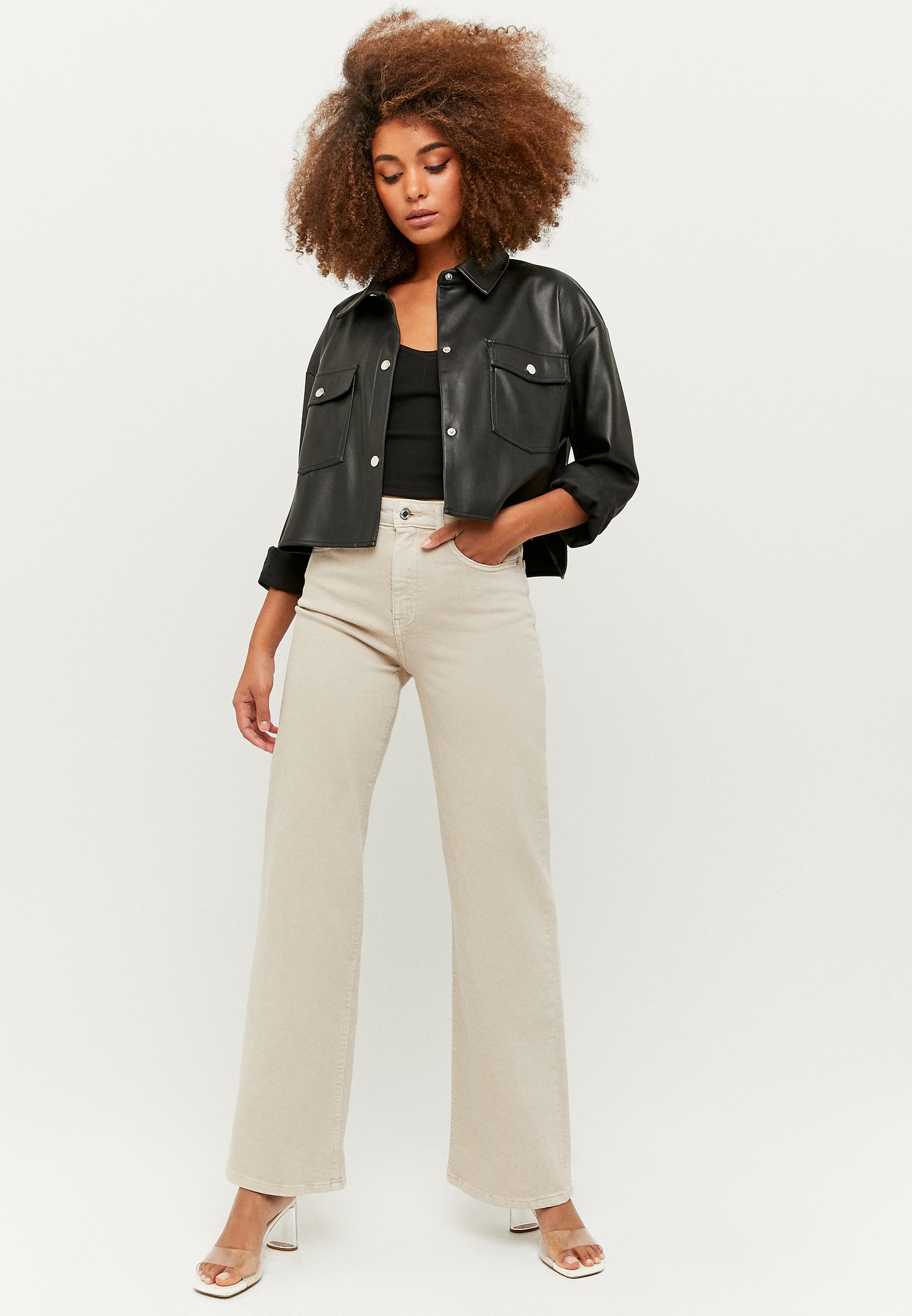 TALLY WEiJL EXTRA WIDE LEG - Jeans a zampa - beige - Zalando.it