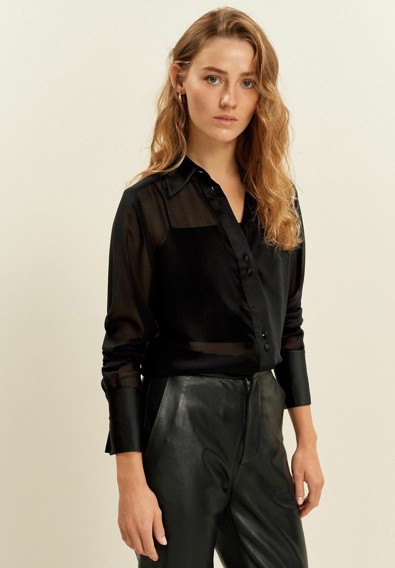 Next LONG SLEEVE SHEER - Pogājama blūze - black