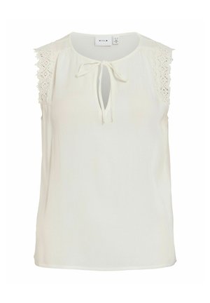 VILA, SLEEVELESS TOP VILINDY ROUND NECK - Blouse - snow white