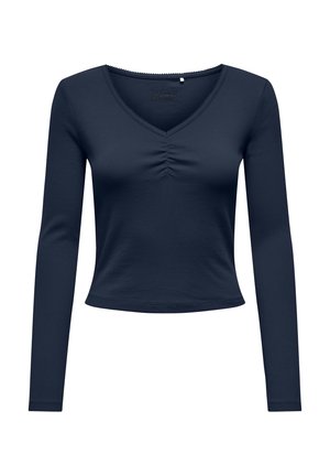 ONLBETTY LIFE L/S SCALLOP V-NECK CC JRS - Bluză cu mânecă lungă - navy blazer