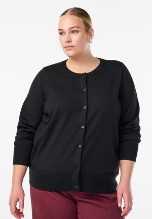 FLASH - FEIN-MIT RUNDHALSAUSSCHNITT - Kardigán - black