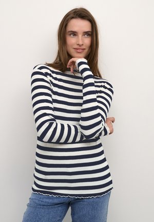 BIG STRIPE LS - Trui - egret night sky stripe