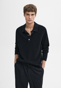 Massimo Dutti - POLO COLLAR  - Maglione - dark blue Immagine in miniatura 1