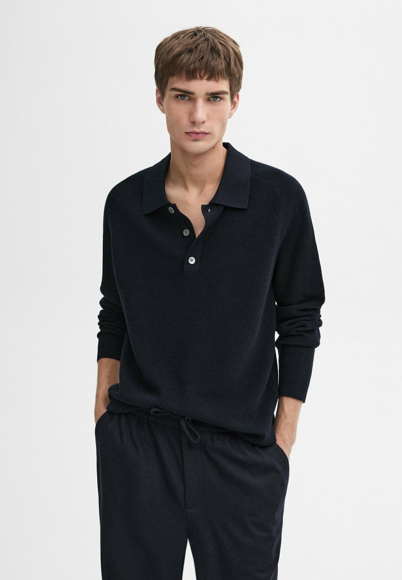 Massimo Dutti - POLO COLLAR  - Maglione - dark blue, Ingrandire