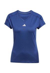 TRAIN ESSENTIALS MINIMAL BRANDING V NECK - T-shirt de sport - dark blue white