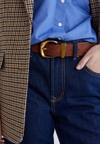 Stradivarius WITH AN IRREGULAR HAMMERED BUCKLE - Pas - brown