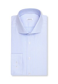 Chemise à rayures bleu clair en coton. Dotée d'un col classique, de poignets boutonnés et d'une poche poitrine. Lavable en machine.