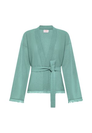 LONG FRINGES - Cardigan - verde chiaro