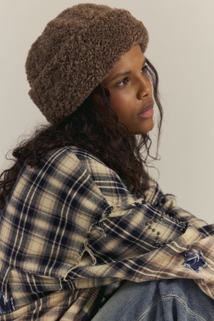 Free People, OH SO COZY FISHERMAN HAT - Плетена шапка - chocolate